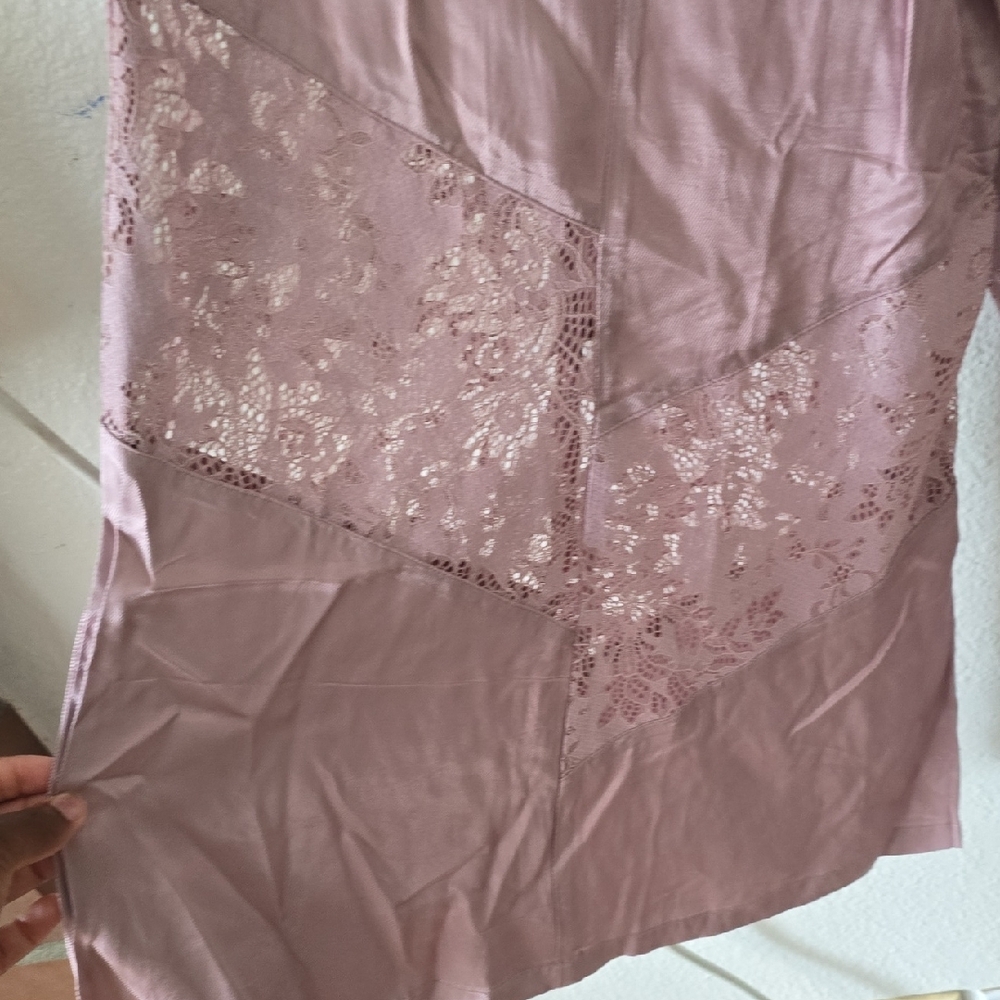 Anthropologie NWT SILKY PALAZZO PANTS Mauve size 10 - Picture 6 of 6